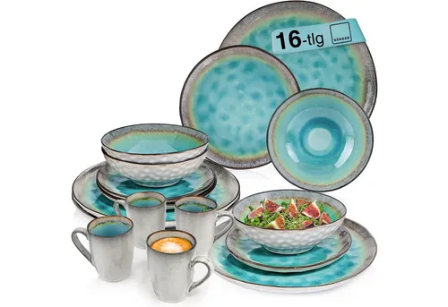 SÄNGER Tafelservice Capri Geschirrset, Türkis Blau (16-tlg) in blau von Sänger