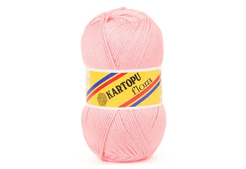 Kartopu 5 x 100g Strick-Häkel-Garn Kartopu Flora Acryl-Wolle Farbwahl Häkelwolle, 1150 m (5er-Pack, 5-St), K788 rosa