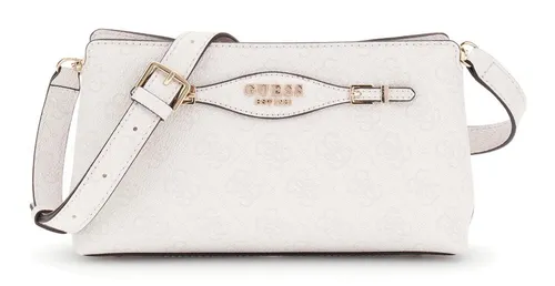 Guess Umhängetasche Crossbody Top Zip in Weiß - Stylische Umhängetasche aus 100% Polyurethan. Mit verstellbarem Schulterriemen für individuellen Tragekomfort und praktischem Magnetverschluss. Ideal für den casual Look und perfekt für den täglichen Einsatz.
