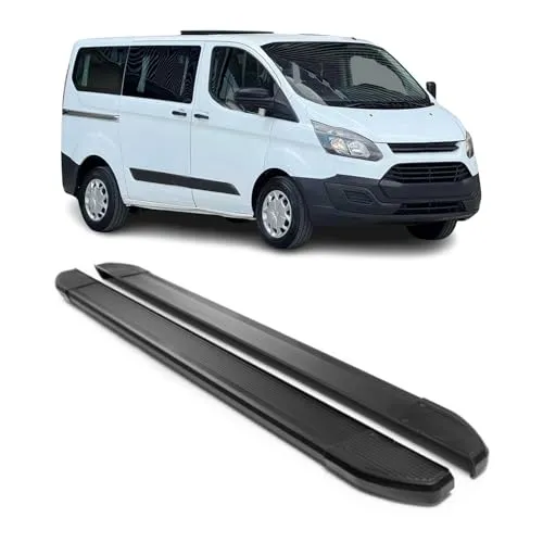 OMAC Kfz-Schmutzfänger Seitenschweller für Ford Tourneo Custom 2013-2023 L1 Alu 2x - Hochwertige Aluminium Trittbretter für Ford Tourneo Custom. Rutschfestes Design sorgt für sicheren Zugang, schützt die Karosserie vor Stößen und Kratzern. Ideal für eine elegante Fahrzeugoptik und praktische Nutzung.