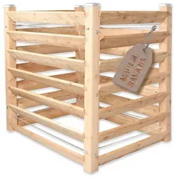 Gartenwelt Riegelsberger Moderner Komposter Single 80x100 cm - Robuster Holzkomposter aus europäischer Lärche, naturbelassen und resistent gegen Schädlinge. Ideal für nachhaltige Gartenpflege und einfache Handhabung.