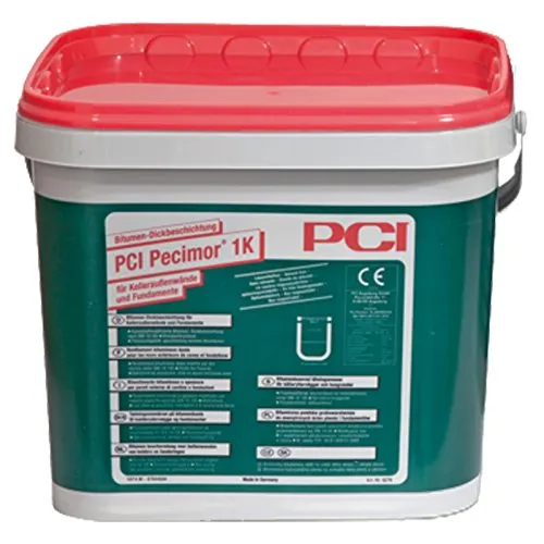 PCI Pecimor 1K Bitumen-Dickbeschichtung 10 Liter - Kleber & Mörtel für Fußböden - gebrauchsfertig, wasserdicht und rissüberbrückend für dauerhaften Schutz und einfache Anwendung.