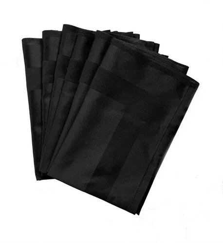 Libusch® 6 Stoffservietten Padua, schwarz mit Atlaskante in schwarz von Libusch®