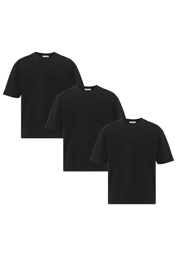 Oversized T-Shirts 3er Pack – Klassische Baumwollshirts für Herren - 3er Pack T-Shirts für Herren in Oversized-Schnitt, ideal für Alltag und Freizeit. Weiches Material sorgt für hohen Tragekomfort und lässigen Style.