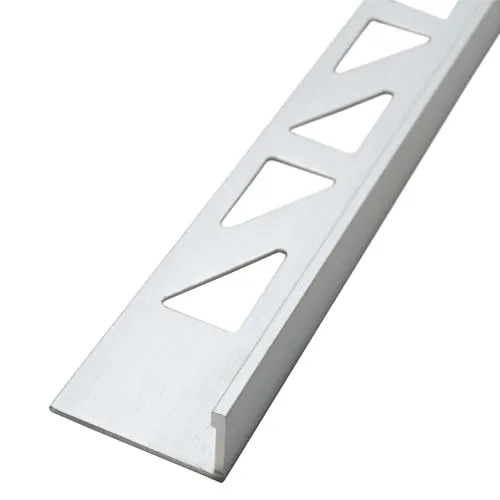 Dalsys Fliesenschiene Winkelprofil Aluminium (eloxiert) Chrom glänzend 2,5m x 12,5mm, Fliesenprofil