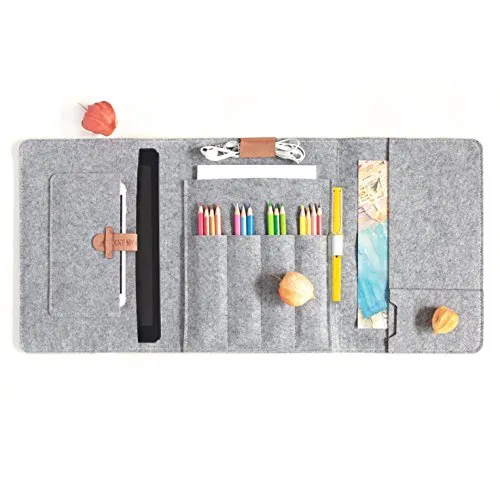 Federmäppchen Multifunktional Tablet Tasche Stifteetui Filz für iPad mini Kindle Paperwhite Stifteetui für A5 Notizbuch - A5