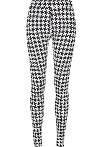 Urban Classics Damen Leggings Ladies Soft AOP Leggings blackhoundstooth M