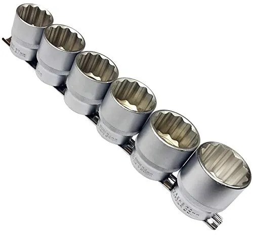 Steckschlüsseleinsätze Stecknuss Nuss Nüsse Schraubenschlüssel Vielzahn (Doppel-Sechskant/Doppel-6-kant) Einsatz 12-KANT/Zwölfkant 27mm 30mm 32mm 34mm 36mm 38mm auf Steckleiste/Steckschiene