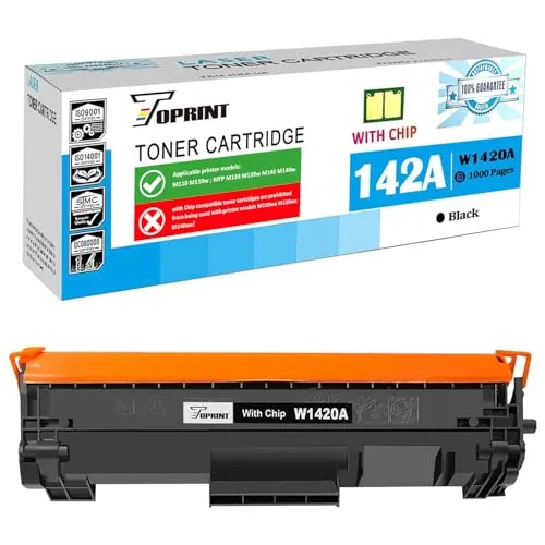 TOPRINT [ MIT CHIP ] 142A W1420A Kompatible Tonerkartusche 1000 Seiten Schwarz für H P LaserJet M110 M110w MFP M139 M140 M140w Drucker, Funktioniert Nicht mit H P+ Drucker (mit e Modell)