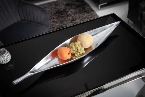 Riess-Ambiente Dekoschale SILVER LEAF 60cm - Dekoschalen aus Metall, handgefertigt und modern. Ideal für Obst oder Schlüssel, setzt stilvolle Akzente in Deinem Wohnzimmer.