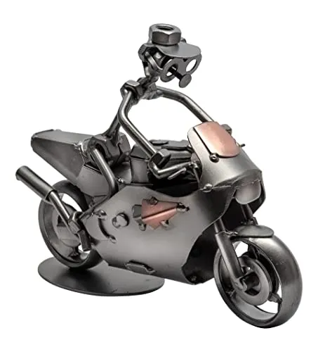 STEEMO Schraubenmännchen Motorrad Superbike Geschenk Metall-Deko 21x8x17 cm