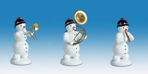 Holzfigur Weihnachtsfigur Schneemannmusikanten 3-teilig H= ca 6,5 cm NEU