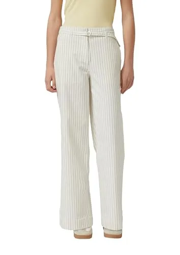 s.Oliver Wide-Leg-Hose mit Nadelstreifen und Stoffgürtel