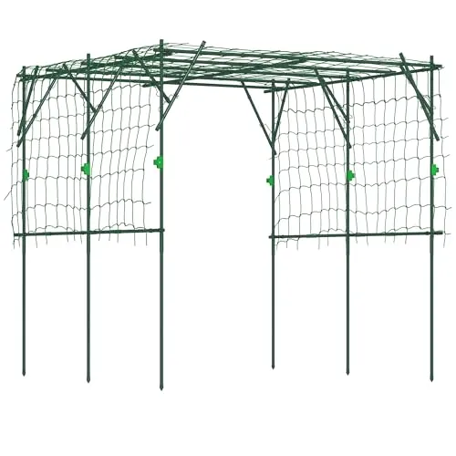 Outsunny Rankgitter 223x223x223cm - Stabil & Anpassbar - Pflanzenkästen & Spaliere: Verwandeln Sie Ihren Garten mit diesem stabilen Rankgitter, das Raum für Kletterpflanzen bietet und mit einem robusten Stahlgestell überzeugt.