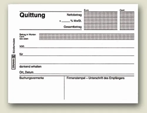 Brunnen 102634502 Quittungen A6 quer - Quittungsblöcke A6 quer, selbstdurchschreibend mit 2 x 40 Blatt, ideal für die einfache und effiziente Dokumentation von Zahlungen.