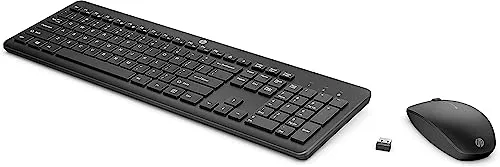 HP 230 Wireless-Maus und -Tastatur Set - Maus-Tastatur-Set in voller Größe für komfortables Arbeiten, kabellos und ideal für Büroanwendungen.