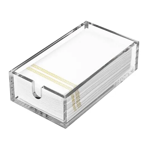 Winter Shore Serviettenhalter aus Acryl, moderner Serviettenspender für Küche, Esszimmer, Badezimmer, Hochzeiten, Partys, transparente Tissue-Box für Arbeitsplatte, Papiertücher, 13,2 x 23,9 x 6,3 cm