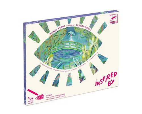 DJECO Kreativset Inspired by: Claude Monet Malset Triptychon mit Pastellkreiden