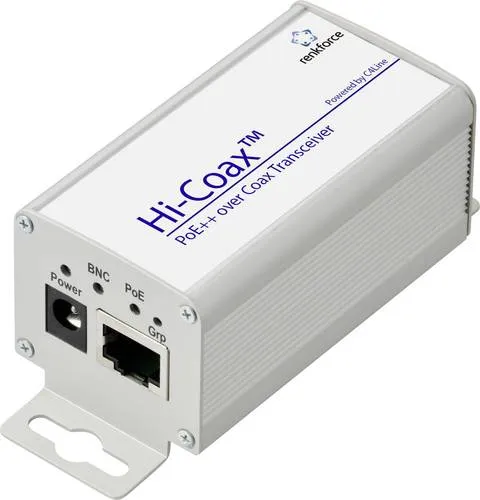 Renkforce RF-6861944 PoE++ Koax Transceiver - Praktischer Netzwerkadapter zur Übertragung über Koaxialkabel, max. Reichweite 300 m. Ideal für effiziente Netzwerkerweiterungen.