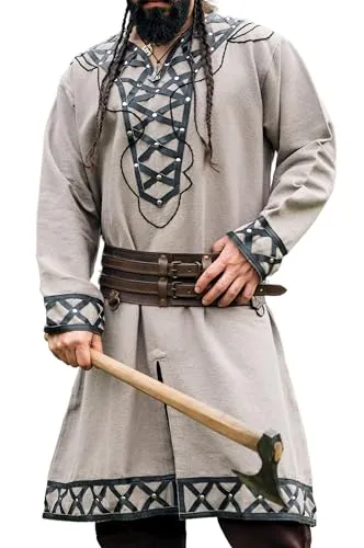 Leonardo Carbone® Wikinger Tunika Erik - Mittelalter Kleidung für Herren - Erlebe den Wikinger-Style mit der Tunika 