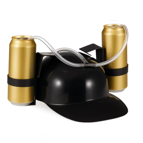 Party Trinkhelm – Bierhelm Bauarbeiter mit Dosenhaltern von Relaxdays