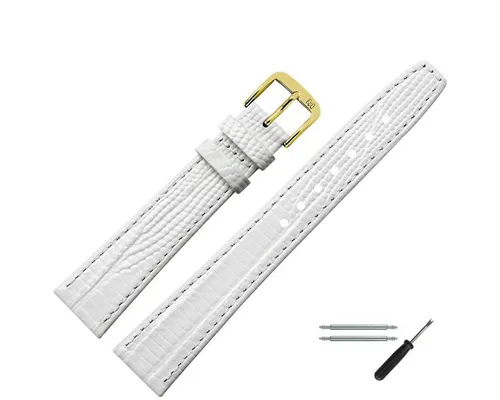 MARBURGER Uhrenarmband 14mm Leder Eidechse (Iguana) Prägung