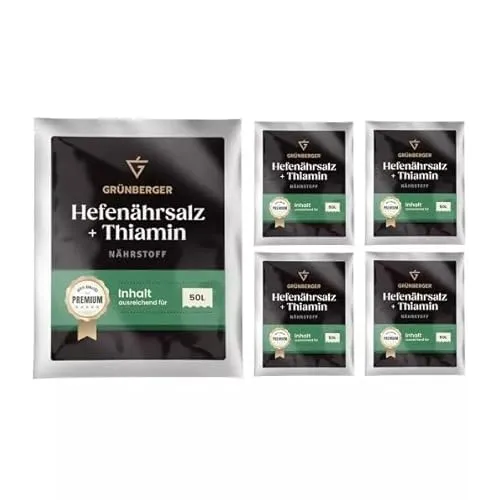Grünberger HEFENÄHRSALZ + THIAMIN für die Weinherstellung Nährstoff Wein PREMIUM - 5 Stück