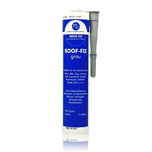 MW Roof Fix Dichtmasse grau 440g | Universelle Kleb- & Dichtmasse, geeignet für das Abdichten und Verkleben von Wandanschlussfugen, Nähten, Spalten, Rissen und Dehnungsfugen im gesamten Dachbereich.