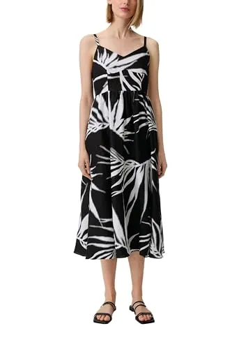 comma Midi Kleid - Freizeitkleid für Damen mit Spaghettiträgern, längenverstellbaren Trägern und einer Rückenlänge von 127 cm in Größe 36 – perfekt für stilvolle Anlässe.