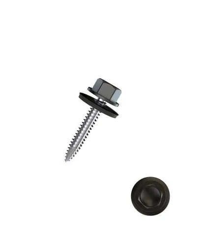 Connex Bohrschrauben 4.8 x 35 mm Sechskant - 100 Stk. anthrazitgrau - Hochwertige Blechschrauben mit Sechskantkopf, ideal für verschiedene Materialien, verzinkt für Korrosionsschutz und Langlebigkeit.