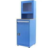 PROREGAL Industrie-PC-Schrank AMEGO mit Schließfach – Blau, 170 x 56 x 57 cm - Robuster Computerschrank mit abschließbarem Fach für sichere Aufbewahrung. Einfache Montage und kratzfeste Oberfläche sorgen für Langlebigkeit und Sicherheit im täglichen Einsatz.
