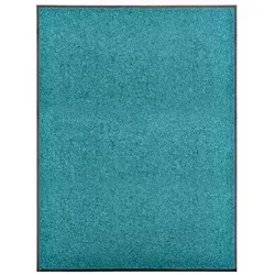 vidaXL Fußmatte Waschbar Cyan 90x120 cm in blau von vidaXL