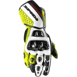 Spidi Carbo Track Evo Handschuhe - Weiß/Neon-Gelb - XL - Motorradhandschuhe aus 0,7 mm Rindsleder mit Carbon-Faser-Schutz und hoher Abriebfestigkeit. Ideal für Sicherheit und Komfort beim Fahren.