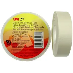 3M Scotch ET 27 Glasgewebeband, Weiß, 12 mm x 20 m, 0,18 mm