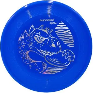 eurodisc Wurfscheibe Kidzz Fun Soft Throwzilla, Freizeitscheibe, 100g, blau mit Motiv, Ø 23cm