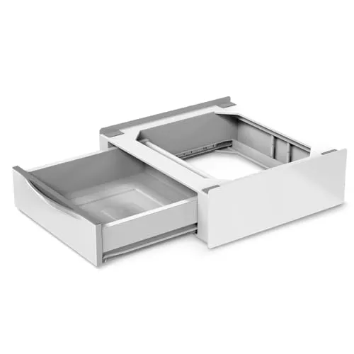 Meliconi Base Tower Extra L60 - Universeller Waschmaschinen- & Trockner-Verbindungsrahmen - Barttrimmer: Robuster Verbindungsrahmen mit 250 kg Lastkapazität, inklusive 28-Liter-Schublade und Sicherheitsgurt für maximale Stabilität.