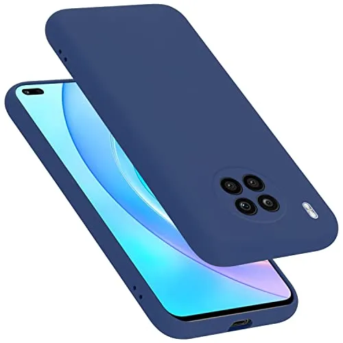 Cadorabo Hülle kompatibel mit Honor 50 LITE Hülle Silikon Handyhülle für 50 LITE Case aus flüssigem Silikon- Kratzfeste und stoßfeste dünne TPU Schutzhülle - Liquid BLAU