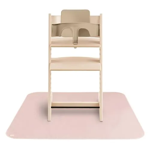 Mushie Spritzmatte Bodenschutzmatte für Baby | Wasserdichte & Maschinenwaschbare Matte für Hochstuhl | 108x108 cm | Leicht, Langlebig & BPA-frei Splat Mat | Perfekt für Essensbereich (Blush)