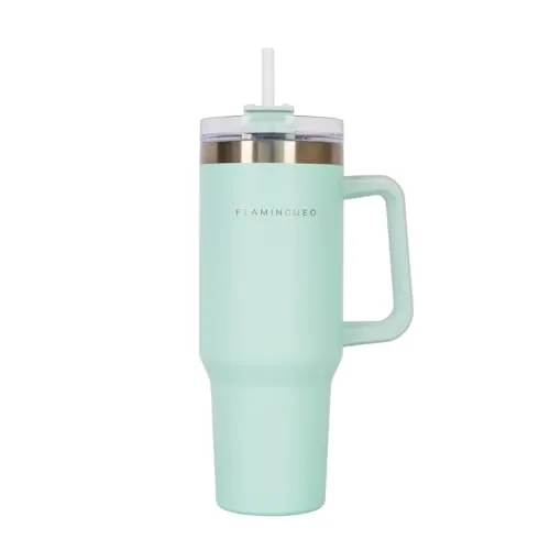 Flamingueo Trinkflasche mit Strohhalm 1,18L