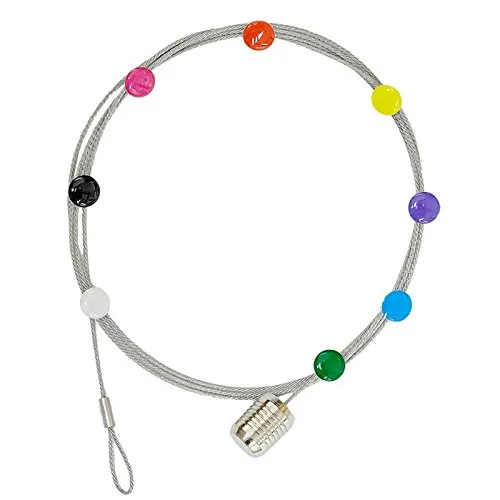 Magnetische Fotoleine Fotoseil Foto-Stahl-Seil Dots, 8 Magneten, 150 cm lang - für Fotos, Postkarten, Starke Magnete