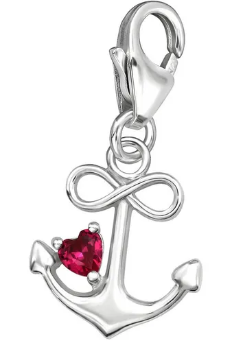 Limana Charm Anker Herz Unendlichkeit 925 Silber Karabiner Anhänger für Bettelarmband, Unendlichkeitszeichen Glücksbringer Infinity Geschenk Idee