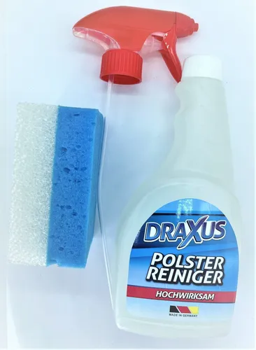 DRAXUS Profi Polsterreiniger (500ml) I Fleckenentferner inkl. Polsterschwamm 