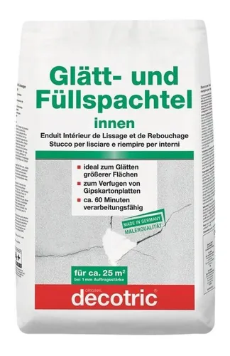 DECOTRIC Gipsspachtel Glättspachtel Füllspachtel für Innen naturweiß 25 kg