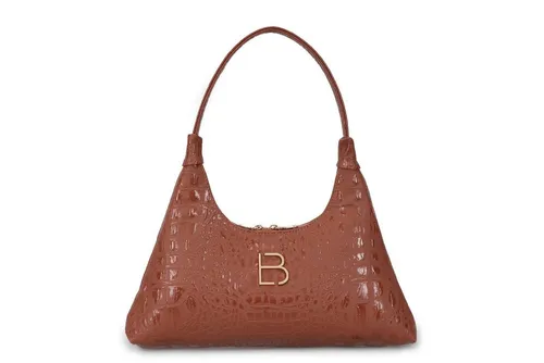 Schultertasche Handtasche Alltag Bag Bräunen - Moderne Umhängetasche für Damen aus 100 % Polyvinylleder. Ideal für den Alltag, kompakt und stilvoll mit den Maßen 37 x 20 x 6 cm.