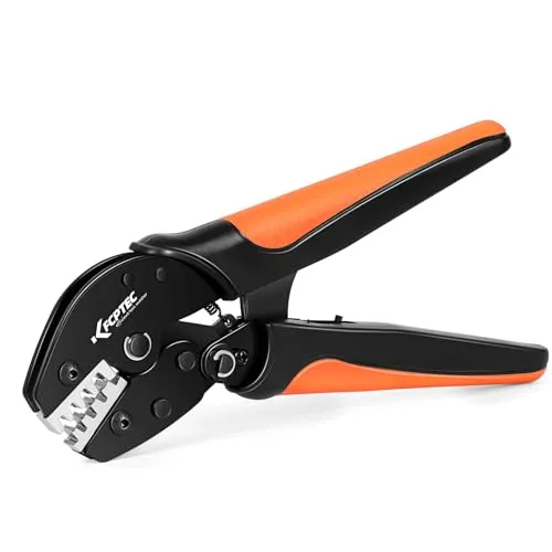 KF CPTEC Crimpzange für nicht isolierte Kabelschuhe,unisolierte Open Barrel Flachstecker, 0,25–1,5 mm², kompatibel Dupont-Stecker,Molex,JST-Steckverbinder,TE-,EPC,PCIE,SATA-Pins