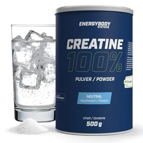 Energybody Creatine 500g - 100% Creapure Kreatin Pulver - Aminosäure Kreatin, vegan und ohne Zusätze, ideal für Hochleistungssportler zur Steigerung der Muskelkraft und Leistungsfähigkeit.