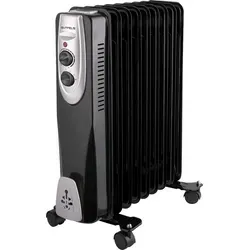 Gutfels Ölradiator HR 32009 sw - 9 Rippen, 2000 Watt, 3 Heizstufen, mobil und ideal für Haus, Garage oder Werkstatt