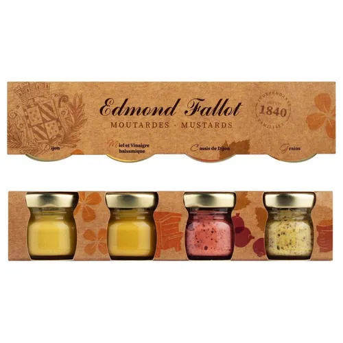  Moutarde de Dijon, Dijon-Senf, Probierset 4 x 25g, Fallot 63 EUR/kg