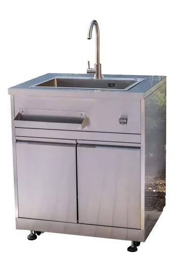 ONDIS24 Edelstahlspüle Edelstahlspüle mit Unterschrank für Outdoorküche, 81,3/66 cm