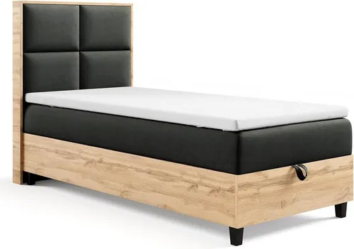 Best for Home Boxspringbett Trinity K-2 Plate Einzelbett mit Stauraum & Komfort Topper H3 (70x200-100x200 cm) - Das Best For Home Trinity K-2 Einzel-Boxspringbett bietet elegantes Design und praktischen Stauraum. Mit einer hochwertigen Matratze und einem Komfort-Topper für erholsamen Schlaf ist es ideal für Ihr Schlafzimmer.